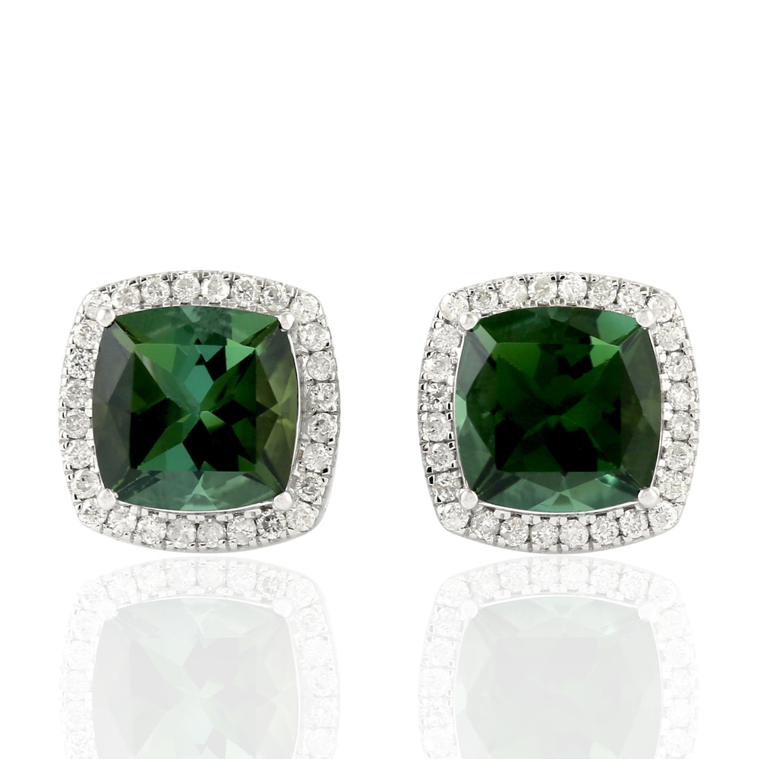 Brazilian Paraiba Tourmaline and Diamond Halo Stud Earrings | Rose gold diamond  earring, Earrings, Dazzling earrings