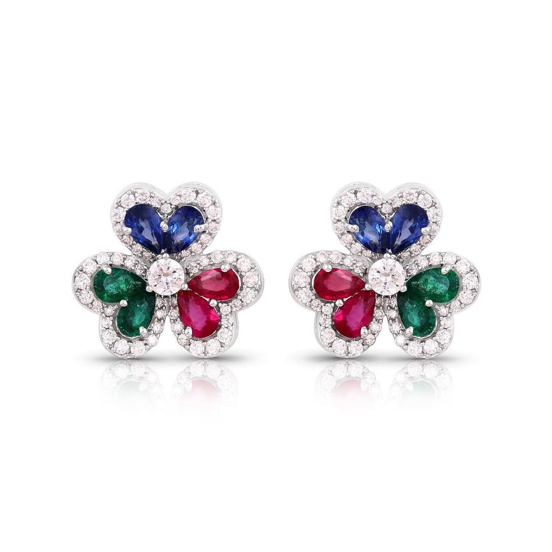 Pear Pink Sapphire Diamond Earrings | YAEL Designs