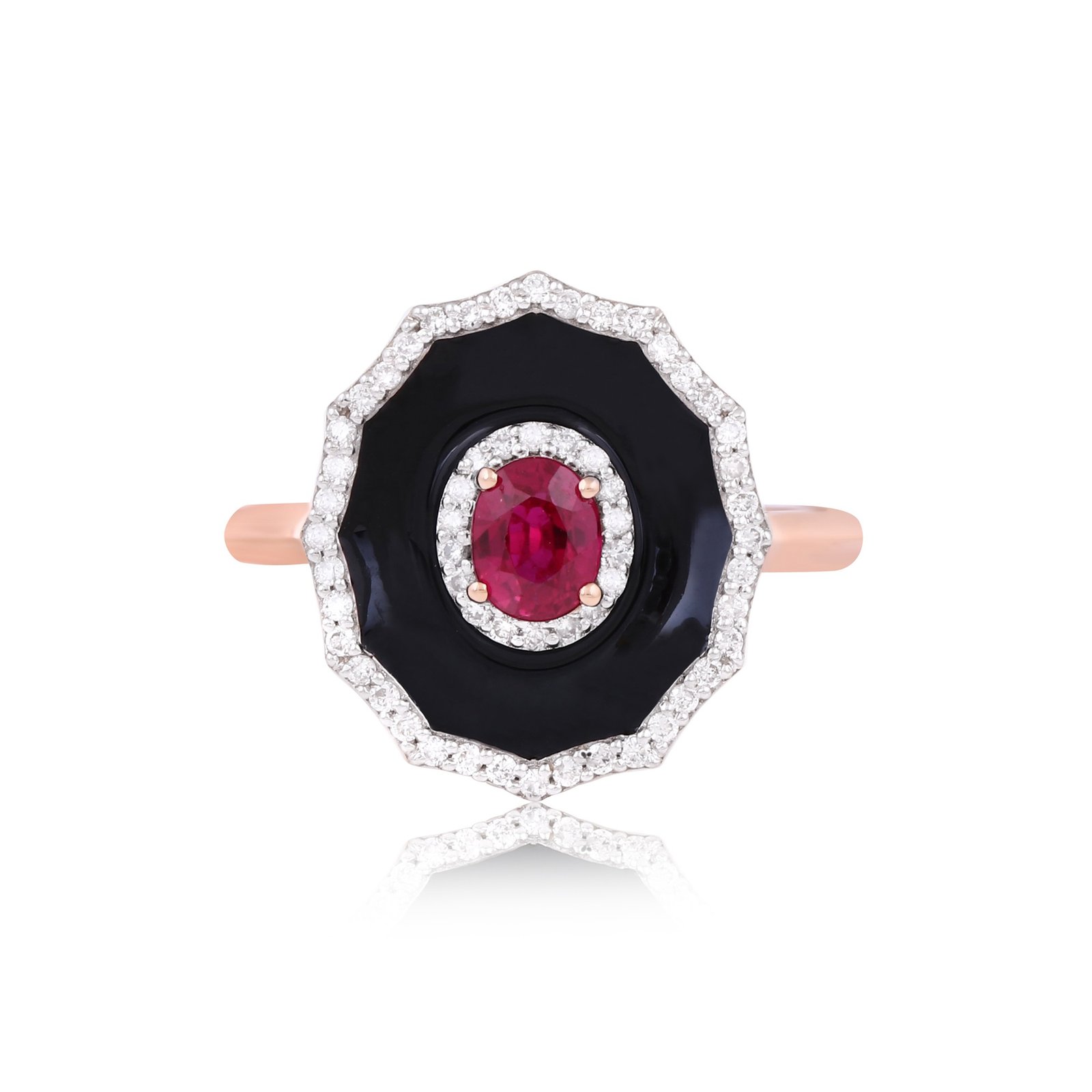 10X8mm INDIA RUBY AND CZ RING Rhodium / Sterling Silver 925 NWT Size 9 RG6  | eBay