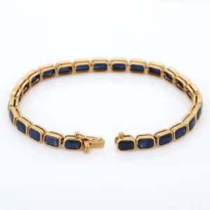 18KYellow Gold Blue sapphire Bracelet Gems Trade Mart GLD-BRN102