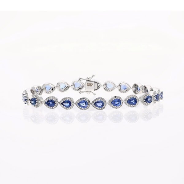 Blue Sapphire Diamond Bracelet Gems Trade Mart