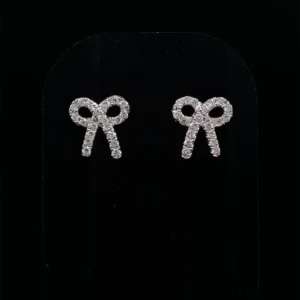 Diamond Set Bow Earrings Gems Trade Mart GTM-ENG104