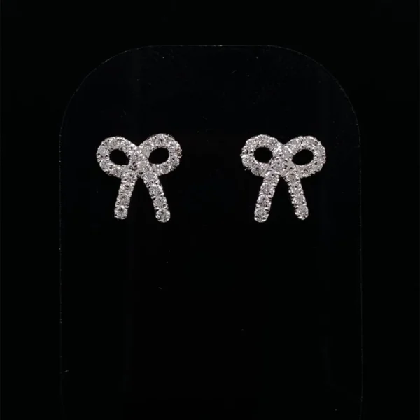 Diamond Set Bow Earrings Gems Trade Mart