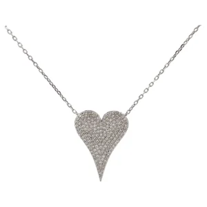 Diamond Heart Fashion Pendant Necklace 18K White Gold  Gems Trade Mart GTM-NEC114