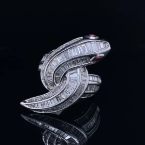 Diamond Set Entwined Body Snake Ring  Gems Trade Mart GTM-ENG104