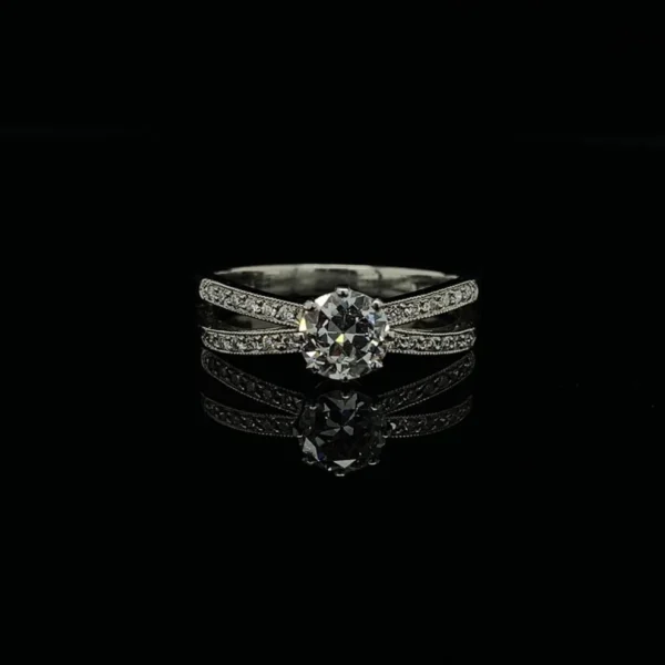 Solitaire Ring with Diamond Set Gems Trade Mart